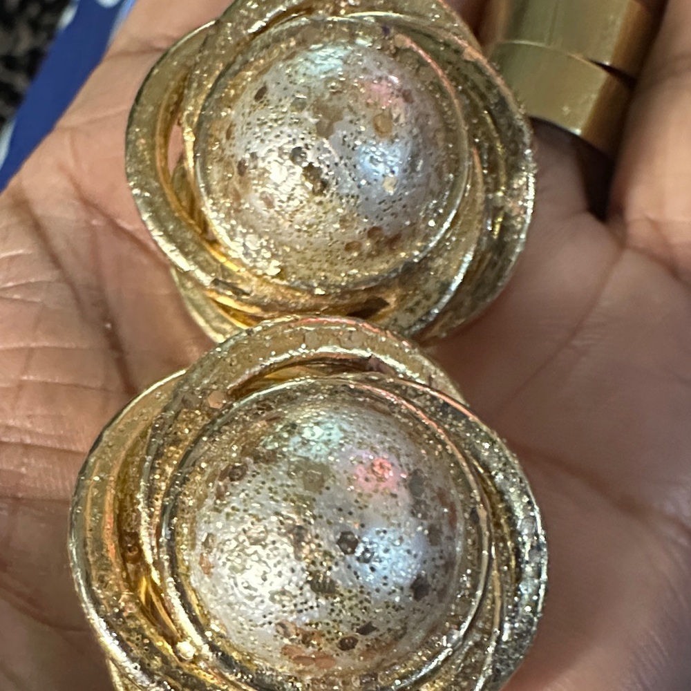 Vintage Gold & Silver toned earrings little discolorations on the back